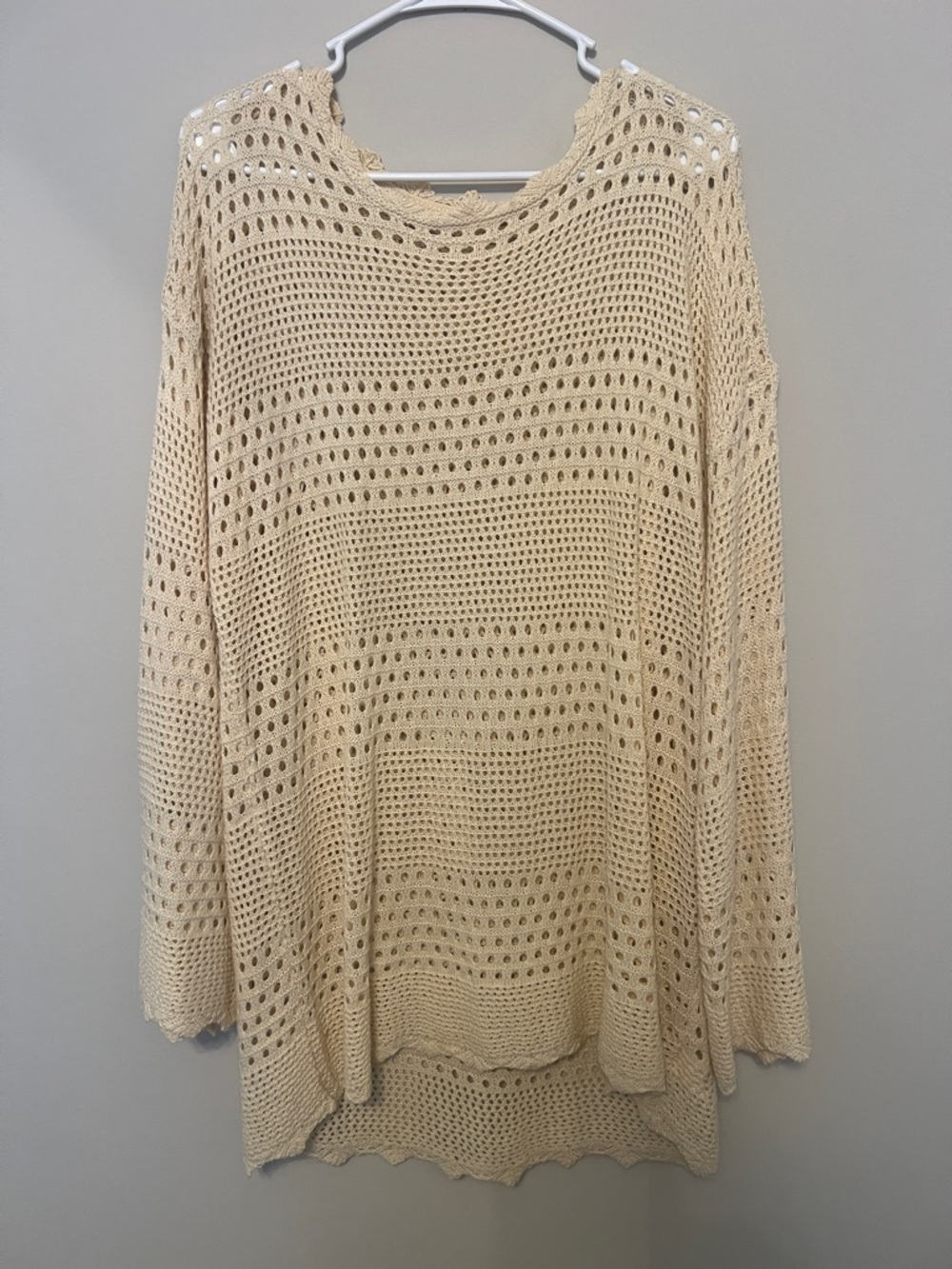 Open-Knit Cream Cover Up